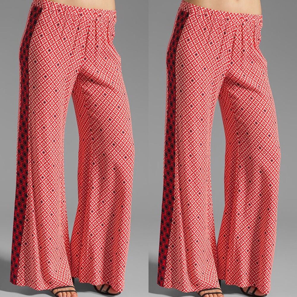 Ella Moss Sun Tile Pant in Poppy Red Palazzo Pant Small